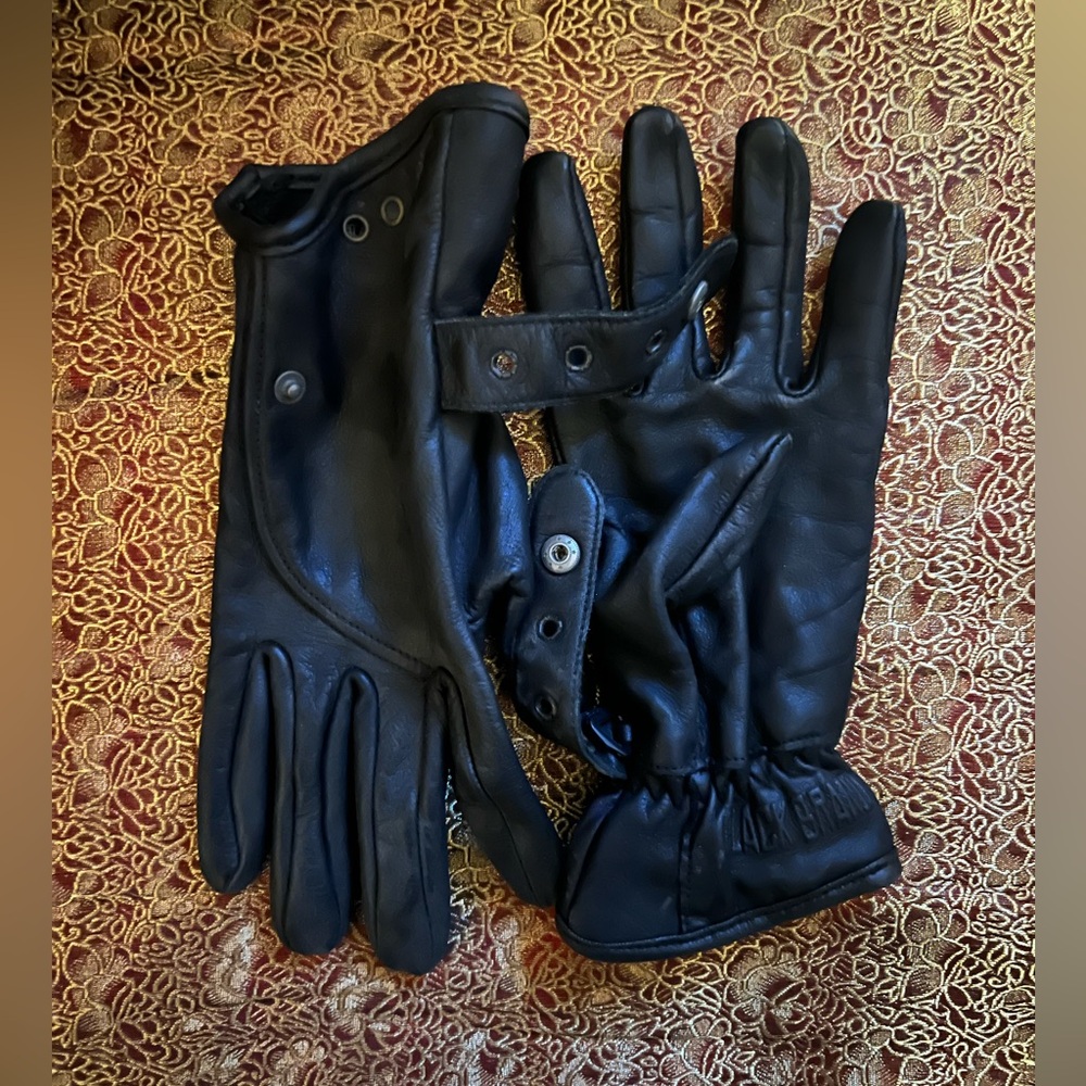 Black Brand Motorcycle Gloves